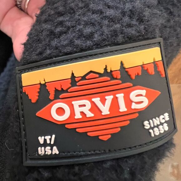 Men’s Heavyweight Fleece Jacket Black Full Zip Warm Outdoor Essential L Orvis - Picture 6 of 9